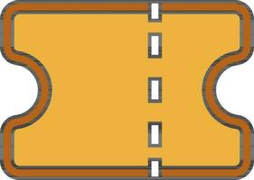 Ticket Icon In Brown And Yellow Color. vector