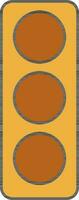 Traffic Light Icon In Brown And Yellow Color. vector