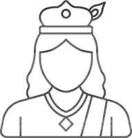 Lord Krishna Icon In Black Outline. vector