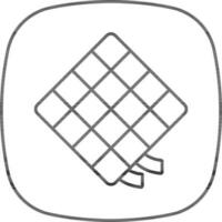 ketupat icono en negro línea Arte. vector