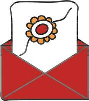 Colorful Raksha Bandhan Card In Envelope Icon. vector