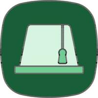 Fez Icon On Green Background. vector