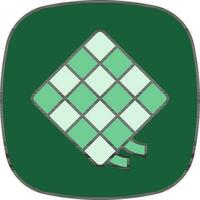 ketupat icono en verde antecedentes. vector