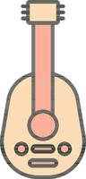 Lute Icon In Red And Orange Color. vector