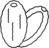 Dates Fruit Icon In Black Outline. vector