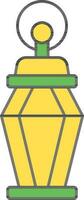 Arabic Lantern Icon Or Symbol In Green And Yellow Color. vector