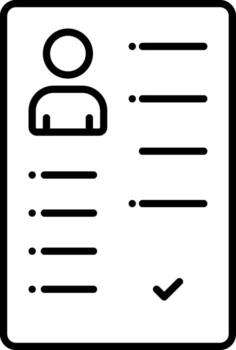 Approve User Document Paper Line Art Icon. vector