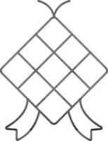 Thin Line Ketupat Icon Or Symbol. vector