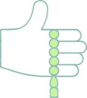 Green And White Hand With Tasbih Icon Or Symbol. vector