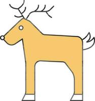 Reindeer Icon In Yellow And White Color. vector