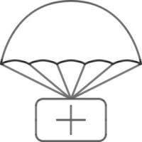 Medical Parachute Line Art Icon. vector