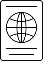 Thin Line Art Passport Icon in Flat Style. vector