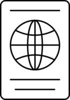 Thin Line Art Passport Icon in Flat Style. vector