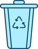 reciclar compartimiento icono en azul color. vector