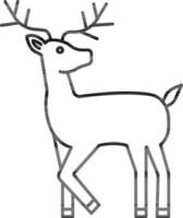 Flat Style Reindeer Icon In Line Art. vector