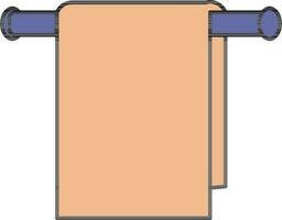 Towel Icon Or Symbol In Blue And Orange Color. vector