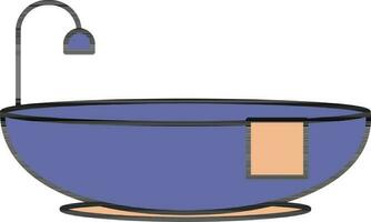 Bathtub Icon In Blue And Orange Color. vector