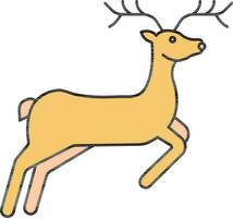 Flat Style Reindeer Icon In Yellow And Orange Color. vector