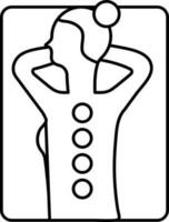 hembra recibir Roca masaje icono en lineal estilo. vector