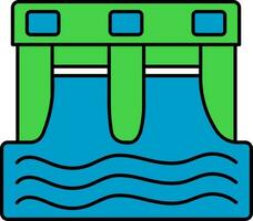 Green And Blue Hydropower Icon. vector