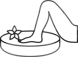 Foot Massage Or Pedicure Icon In Stroke Style. vector