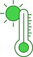 High Temperature Icon In Green And White Color. vector