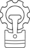 Piston Setting Icon In Thin Line Art. vector