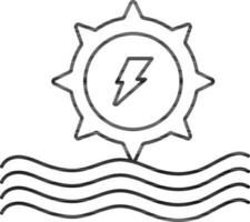 Thin Line Art Hydropower Setting Icon. vector