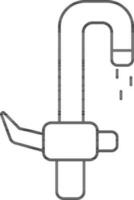 Open Faucet Line Art Icon. vector