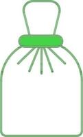Isolated Sack Icon In Green And White Color. vector