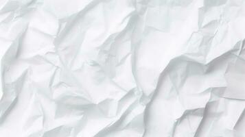 White crumpled paper texture background. Crumpled paper ball isolated on white with clipping path. abstract background of crumpled white paper, generate ai photo