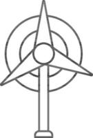 Isolated Windmill Icon In Black Line Art. vector