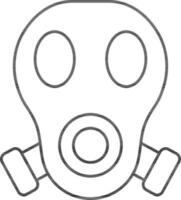 Flat Style Gas Mask Line Art Icon. vector