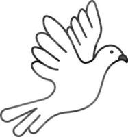 Flat Style Dove Bird Icon In White Color. vector