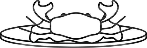 ilustración de cangrejo plato en plato icono o símbolo. vector
