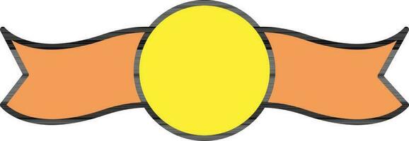 Ribbon Icon In Yellow And Orange Color. vector
