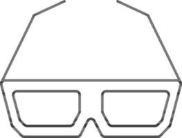 Flat Goggles Icon In Black Line Art. vector