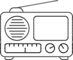Radio Icon In Black Line Art. vector