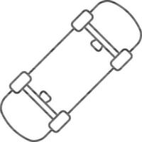 Skateboard Icon In Line Art. vector