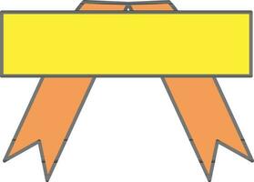 Empty Ribbon Icon In Orange And Yellow Color. vector