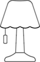 Table Lamp Icon In Black Line Art. vector