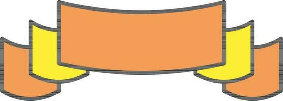 Folded Ribbon Icon In Orange And Yellow Color. vector