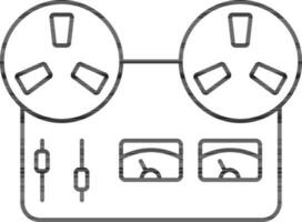 carrete cinta grabadora icono en negro describir. vector