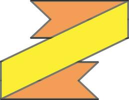 Orange And Yellow Color Fold Ribbon Icon. vector