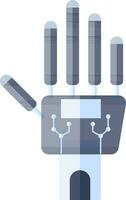 Robotic Hand Icon In Blue Color. vector