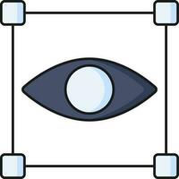 visión o ojo selección icono en azul y gris color. vector