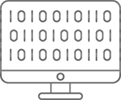 Binary Coding In Desktop Icon. vector