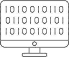 Binary Coding In Desktop Icon. vector