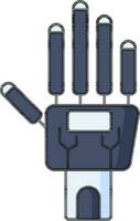 Robotic Hand Icon In Blue And Gray Color. vector