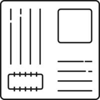 Motherboard Icon In Black Line Art. vector
